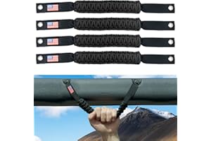 Binazon Roll Bar Paracord Grab Handles Compatible with Ford Bronco 2021 2022 2/4 Door, Bronco Grab Handles Interior Accessories (Black 4Pcs)