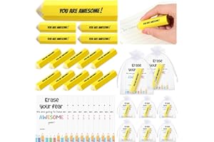 Spakon 25 Sets First Day of School Gifts for Students You are Awesome Erasers Inspirational Card and Organza Bag Welcome Back to School Gifts for Classroom Prize Party Favor
