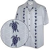 Turtle Panel Men's Aloha Shirts
