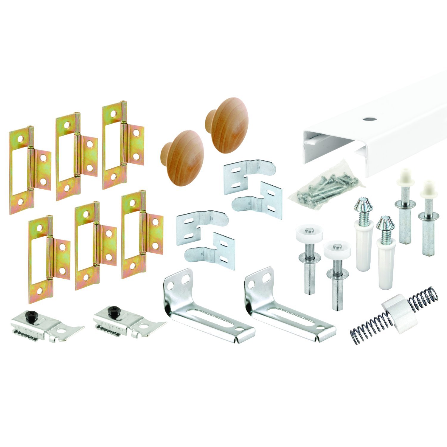 Slide-Co 161796 Bi-Fold Closet Track Kit (4 Door Hardware Pack), 60"