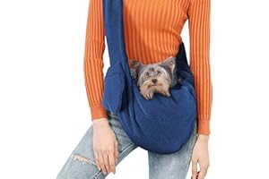 ZAKAPAWS Comfy Adjustable Dog & Cat Carrier Sling, Hand Free Sling with Bag Breathable Soft Knit with Front Pocket, Suitable for Puppy, Small Dogs, and Cats for Outdoor Travel