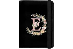 GABraden Cute Passport Holder and Holder Combo Passport Cover with RFID Blocking Women Men Compatible Wallet Credit Card Protector (Balck-E)