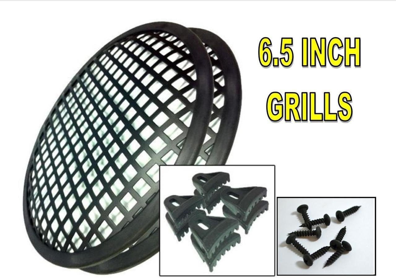 Set Of 4 Heavy-Duty 15-Inch Waffle Speaker Grills – Ready To Install With Clips & Screws For DJ, Car, Or Home Audio