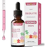 Zeolite Detox for Kids & Adults, 300 mg Zeolite Clinoptilolite Liquid with Vitamin B12 & D3, Vitamin C & Zinc Gluconate, Immune Support & Gut Health, Natural Strawberry Flavor, 2 Fl Oz