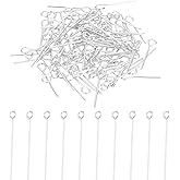 PATIKIL 16mm Open Eye Pins, 400Pcs 23 Gauge Metal Head Pins Needles Eye Pins for Jewelry Making Findings Earring Necklace Bracelet DIY Crafts, Silver Tone