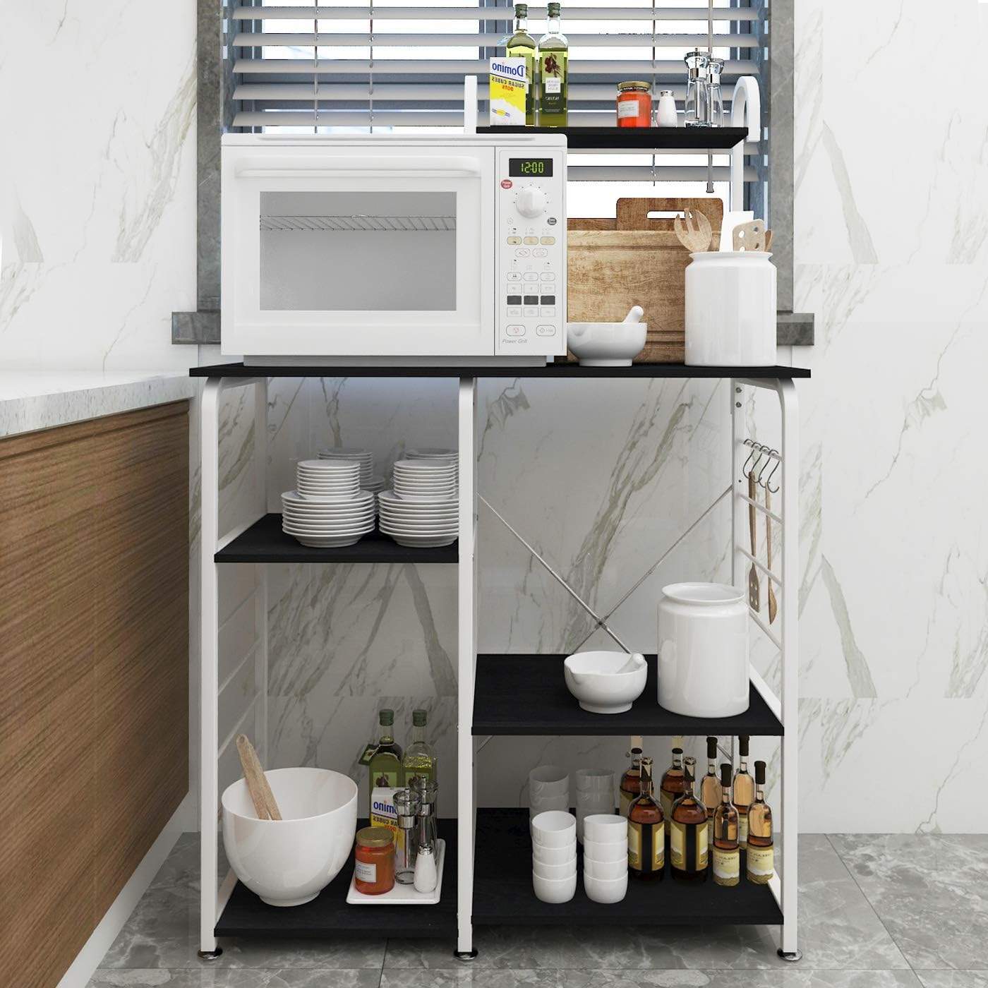 Kitchen Expititor Rack sogesfurniture 3 + 4 Tier Kitchen Baker’s Rack Spice Rack Microwave ...