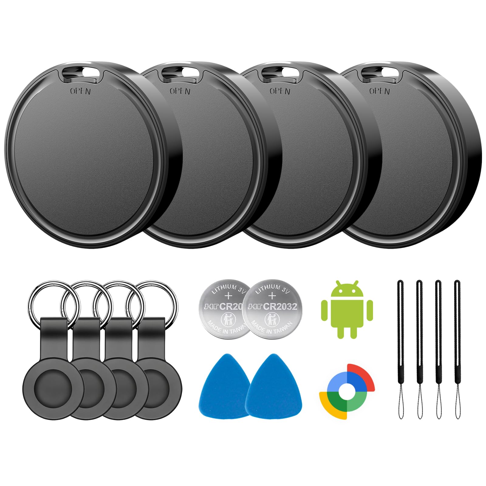 Photo 1 of *INCOMPLETE** Air Tags for Android,Air Tags-4 Pack Android,Air Tracker Tags with 4 Case,2 Year Battery Life,Google Find Trackers for Google'S Find Hub App,IP65 Waterproof Luggage Air Tracker Tag for Keys