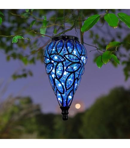 Amazon.com: Solar Hanging Lantern Outdoor Lights, Dual LEDs