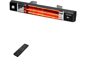 Uthfy Patio Heater,Outdoor Heater for Patio,Infrared Heater for Outdoor Use,Wall Mounted Heater 1500W Electric Heater with Remote Control 24H Timer Overheating Protection