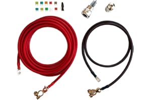 PAKA HAND TOOLS Made in USA Battery Relocation Kit, 4 AWG Cable, Top Post 20 FT RED/ 5 FT Black,