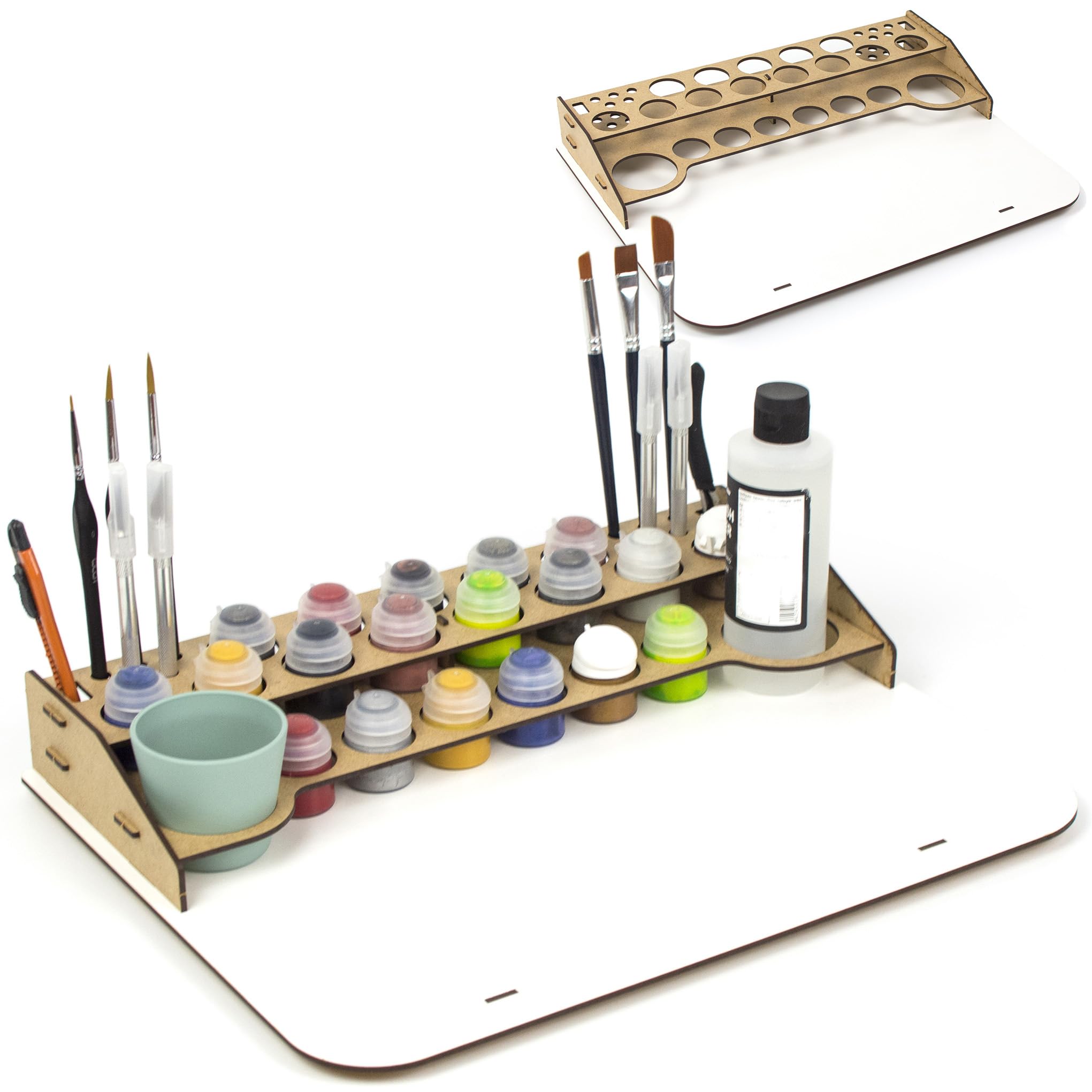 PROSCALE Holder organizer paintings miniature model building kit citadel painting set vallejo pot paintings brushes citadel vallejo acrylic miniatures warhammer model building models (table B)