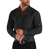 COOFANDY Men's Business Dress Shirts Wrinkle Free Long Sleeve Regular Fit Dress Shirt Textured Casual Button Down Shirts