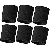 HANERDUN Wrist Sweatbands Thick Terry Cloth Wristbands for Men and Women Athletic Sweat Bands for Sports Tennis Gym Basketball