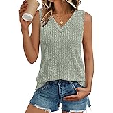 AUTOMET Womens Tank Tops Summer Sleeveless Shirts Spring 2026 V Neck Loose Fit Casual Clothes Trendy Fashion Outfits