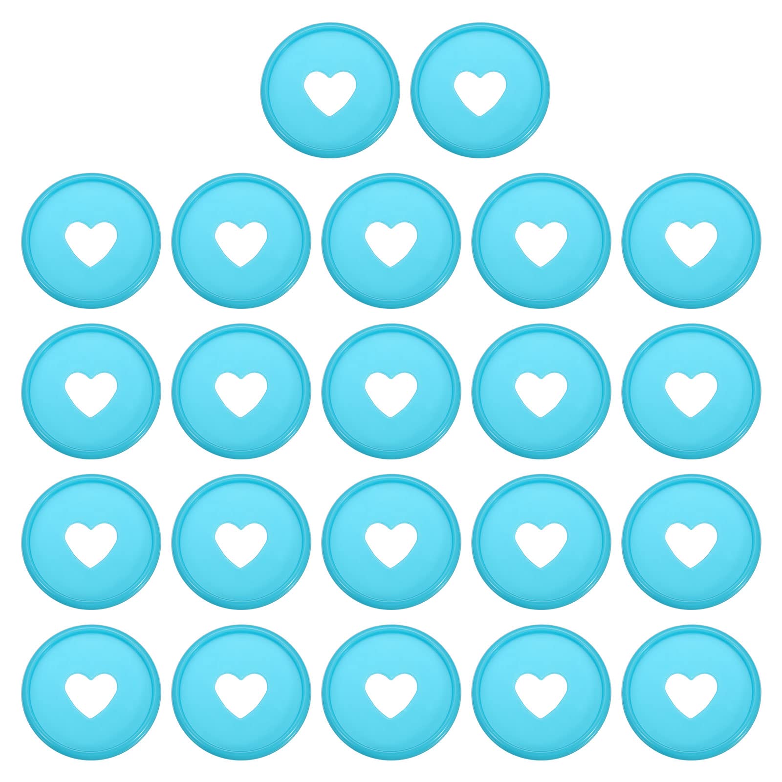 PATIKIL 35mm Plastic Book Binding Discs, 22 Pack Discbound Expansion Discs Heart Binder Rings for DIY Notebook Planner, Blue