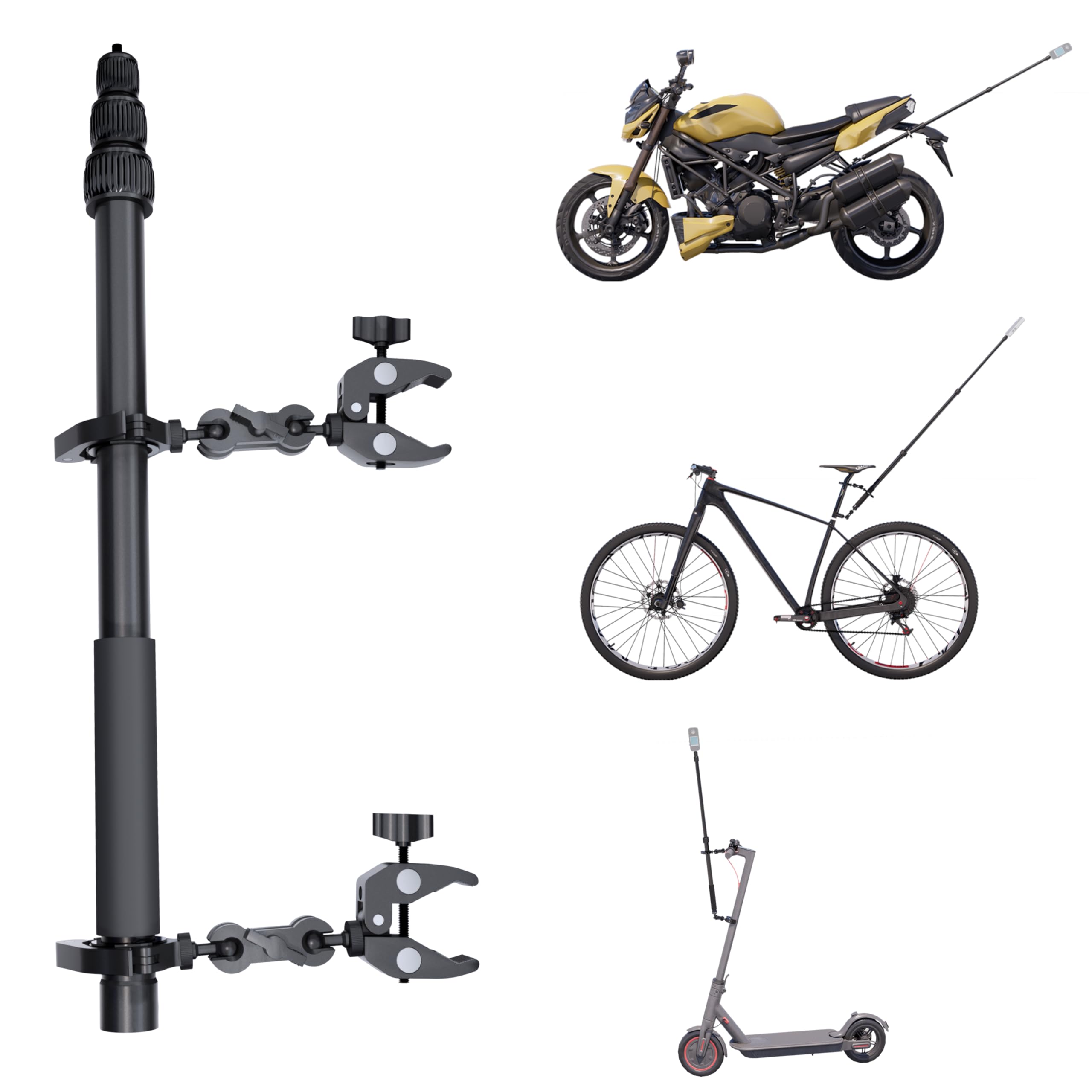 Photo 1 of COFRY Motorcycle Camera Mount for Insta 360 x5,Adjustable GoPro Bike Extension Pole Kit Compatible with Insta360, GoPro, and DJI Cameras - Designed for Bike and Motorcycle Riding Shots