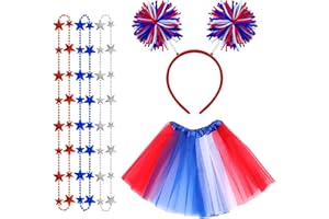 DOMKIER Tutu for Women Tutu Accessories Set Pom Pom Headband Tulle Tutu Skirt Heart Sunglasses Bead Necklaces