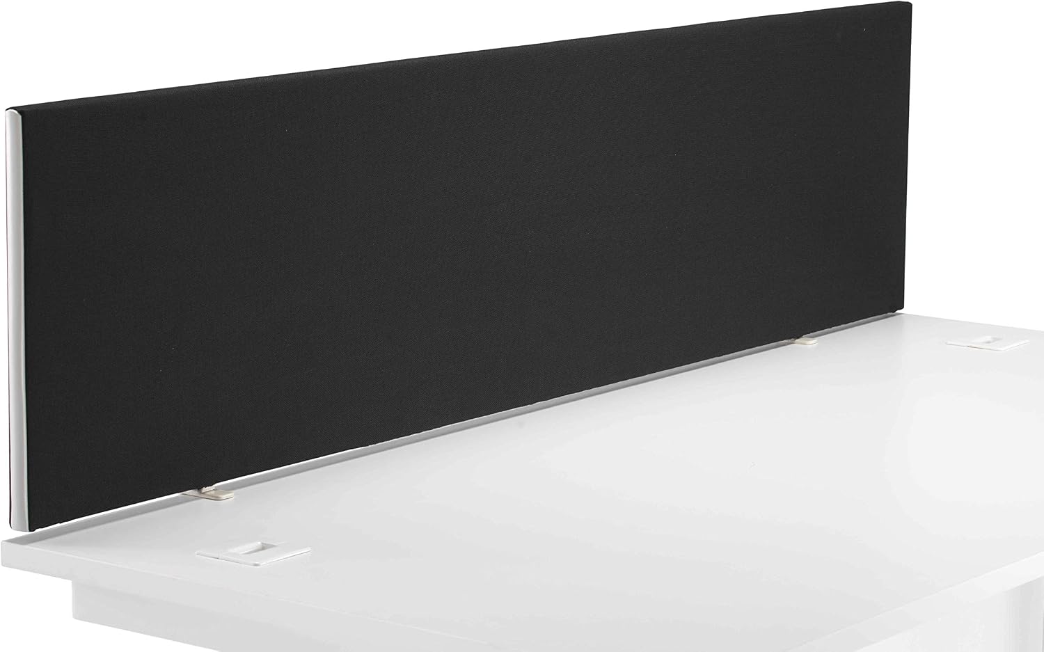 Office Hippo Upholstered Desktop Office Screen, G-Clamp Included, Fire-Retardant, Black, 180 x 3 x 40 cm, 180 cm