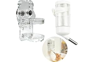 Hamster Water Bottle with Magnetic Holder, Removable Stand, Guinea Pig Water Bottle for Multiple Cages, Suitable for Syrian D