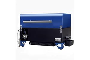 ASMOKE Portable Pellet Smoker Grill - AS350 256 sq. Pellet Smoker Grill w/Meat Probe, ASCA System™ Pellet Grill, Portable Smoker, Auto Temp Control 8-In-1 Small Table Top Smoker, Blue