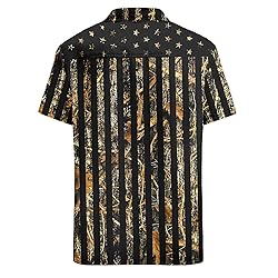 HUGLAZY USA Camo Buck Deer Flag Hawaiian Shirt for