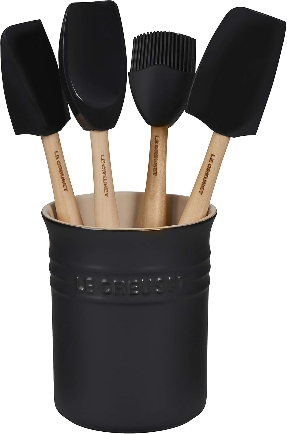 Le Creuset Craft Series Crock 5-Piece Utensil Set, Licorice