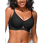 Cuteio S-L Wireless Jelly Bras for Women with Support - Seamless Bra No Underwire Full Coverage Comfort T-Shirt Bralette