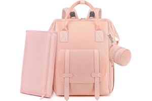 ROSEGIN Pink Diaper Bag Backpack for Baby Boy Girl - Small/Large Size, Waterproof Changing Pad, Pacifier Case, Stroller Straps - Cute, Stylish, Essential for Travel Mom Dad - Ideal Baby Shower Gifts