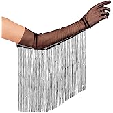 xo, Fetti Black Mesh Fringe + Pearl Gloves | Rave Bachelorette Outfit, Birthday Girl Accessory, Concert Party Decorations, Cute Festival Supplies, Halloween Costume, Bride or Die Wedding