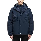 VOPOKER Men's 3 in 1 Winter Coats Water Resistant Ski Snow Warm Puffer Cotton Jacket With Multi-Pockets Windbreaker Jacket