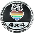 Pirate Badge Rated Car Emblem, 4 x 4 3D Metal Car Badge Decals Stickers Round Emblem Decals, Universal Exterior Decorations Accessories Emblems Badge for Jeep Wrangler Vehicles Truck SUV RV