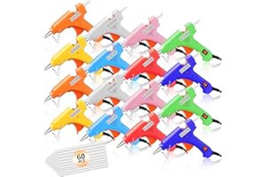 16 Pcs Mini Hot Glue Gun with 60 Sticks Crafts Hot Glue Guns High Temp Repairs Kit for School DIY Arts Class Projects Office 