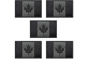 5 Pcs Canada Flag Iron on Sew on Patches, Canadian Glue Back Tags Embroidered Applique Clothes Accessories Patch, DIY CA Mapl