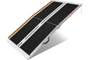 FACHNUO TOOL FACHNUO 5FT Portable Wheelchair Ramp Non-Skid Handicap Ramps Folding Wheel Chair Ramp Aluminum Threshold Ramp for Doorways, Curbs Mobility Scooter Ramps for Home, Steps 31.3'' Wide 800LBS Capacity