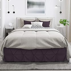 Nestl Purple Bed Skirt Twin Size, Pinch Pleat Twin