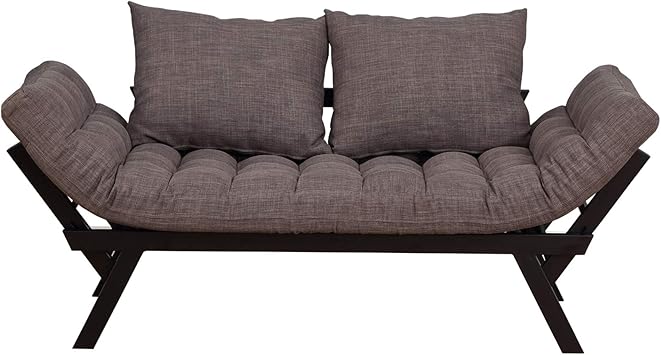 Amazon Com Homcom Click Clack Couch Convertible Futon Sleeper