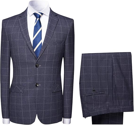 Amazon Co Jp Fomansh スーツメンズ 上下セット ジャケット スラックス チェック 2つボタン ビジネススーツ スリム 礼服 結婚式 就職 服 ファッション小物