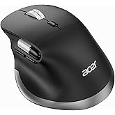 acer Wireless Bluetooth Mouse with Fast Side Scroll wheel, Ergonomic Mouse with BT5.2+2.4G Dual-Mode, 4800 DPI, 8 Buttons, Re