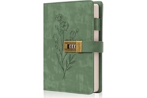 Ovesmusl Diary with Lock for Girls A5 Leather Diary for Women 260 Pages 100 GSM Refillable Journal with Lock for Teens Secret