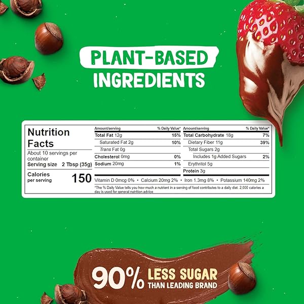 PYURE KETO HAZELNUT CHOCOLATE SPREAD | SUGAR-FREE, LOW CARB, VEGAN NUTELLA ALTERNATIVE | 2G NET CARBS, GLUTEN-FREE, PEANUT-FREE, PLANT-BASED, NON-GMO, KETO SNACK, VEGAN SWEETS | 13 OZ JAR