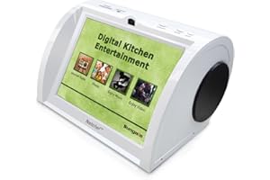 SUNGALE Internet Radio with Hi-Fi Speakers, 8” HD Touch Panel, Audio Book, 15K+ Radio Stations, Streaming Videos, Movies, Music, Auto Wi-Fi, Social Media, Recipes, More Features & Functions