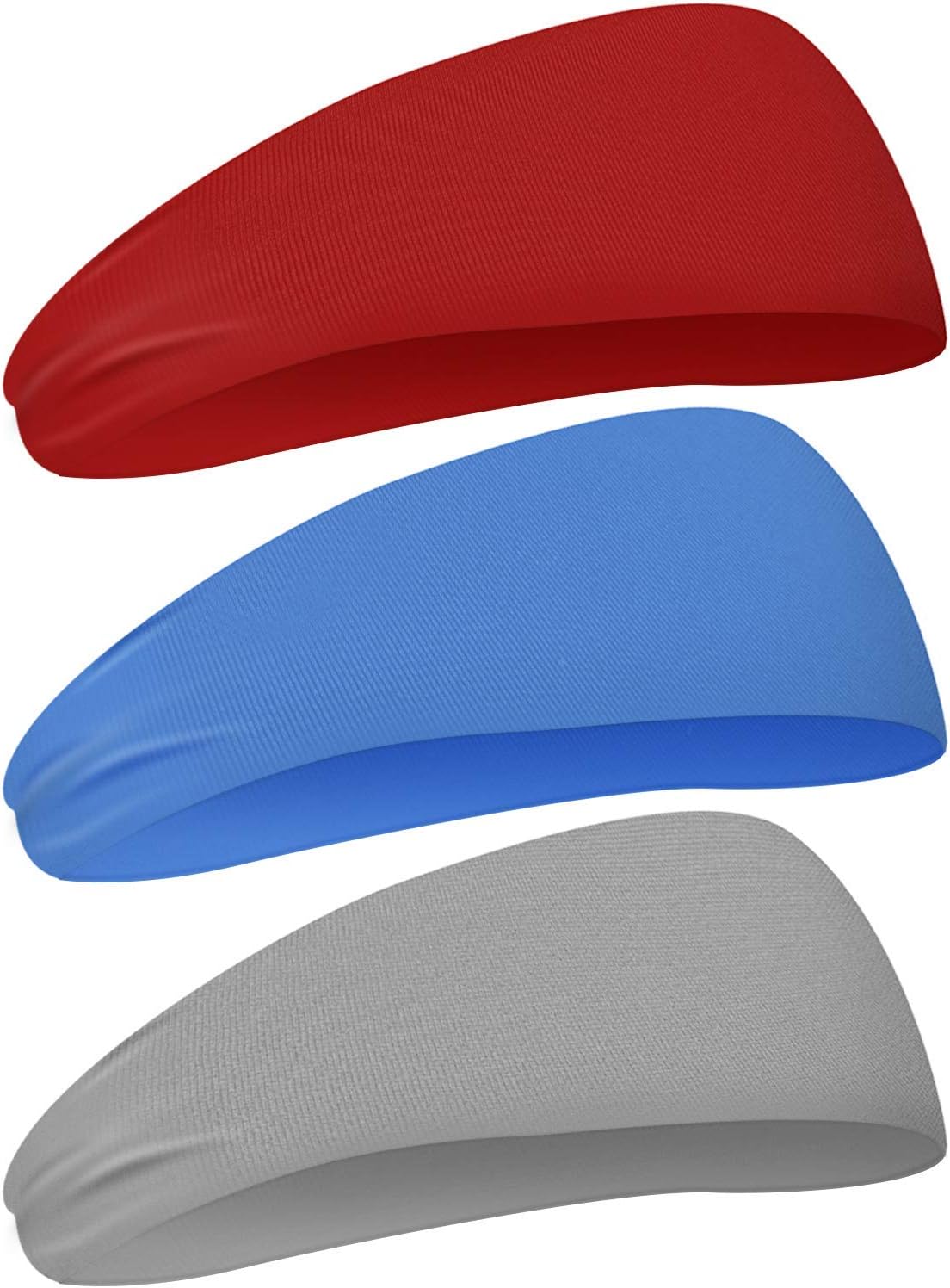 Noorlee Mens Headband,Guys Sweatband Men Women Unisex Moisture Wicking Sports Headband Running, Yoga, Basketball, Working Out, Stretch Workout Sweatband