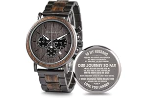2win Engraved Wooden Watch for Boyfriend My Man Fiancé Husband Customized Personalized Wood Watches for Men Birthday Anniversary Personalized Watch