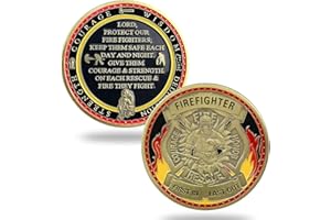 RUMKOU Firefighters Prayer Challenge Coin Fireman Rescue Prayer Coin