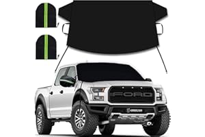 OMIGAO Windshield Cover for Ice and Snow, Car Windshield Snow Cover with Side Mirror Covers & Magnet Embedded, Enhanced 600D Windshield Frost Cover for All Weather, Fits Most Car, SUV, Van and Truck