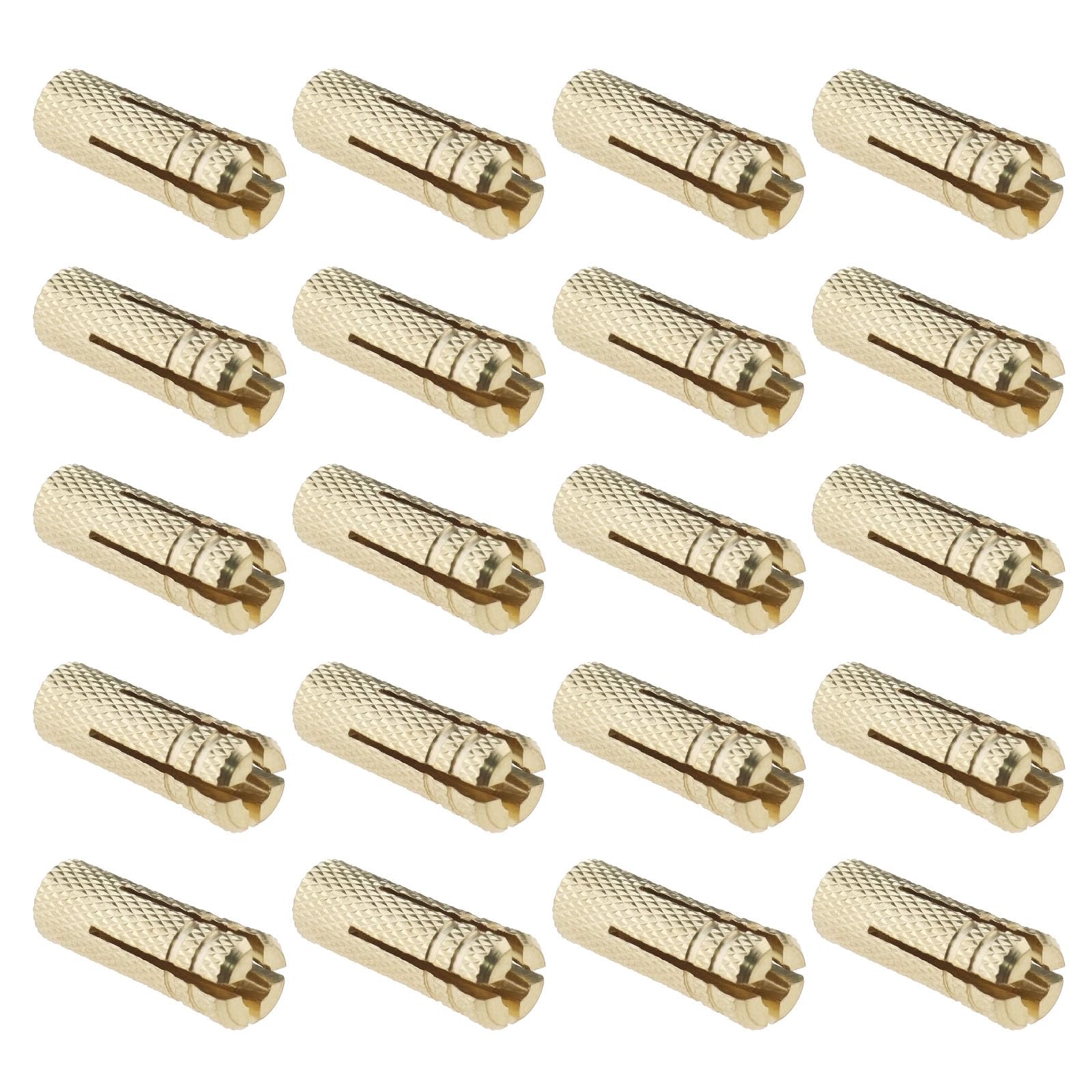 SG Store 20PCS M6 Drop in Anchors Brass Wall Anchor Expansion Bolt Sleeve Brass Plug Fastener Hardware for Anchoring into Concrete Solid Bricks