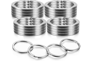YHYZ 28mm Key Rings (Flat Round) Bulk (30pcs), 28mm (1.1 inch) Sliver Metal Spilt Key Rings Set, for Kechain Chain/Dog Collar tag/DIY Craft Jewelry Making/Car Key