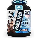 BPI Sports ISO HD Isolate Protein Powder – 100% Whey Isolate, Protein Powder for Muscle Gain - Chocolate Brownie, 5.4 Pounds - 69 Servings