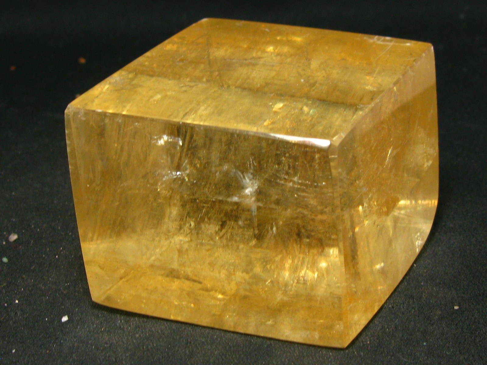 Large Yellow Rhomb Calcite Iceland Spar Crystal From Mexico - 2.2"