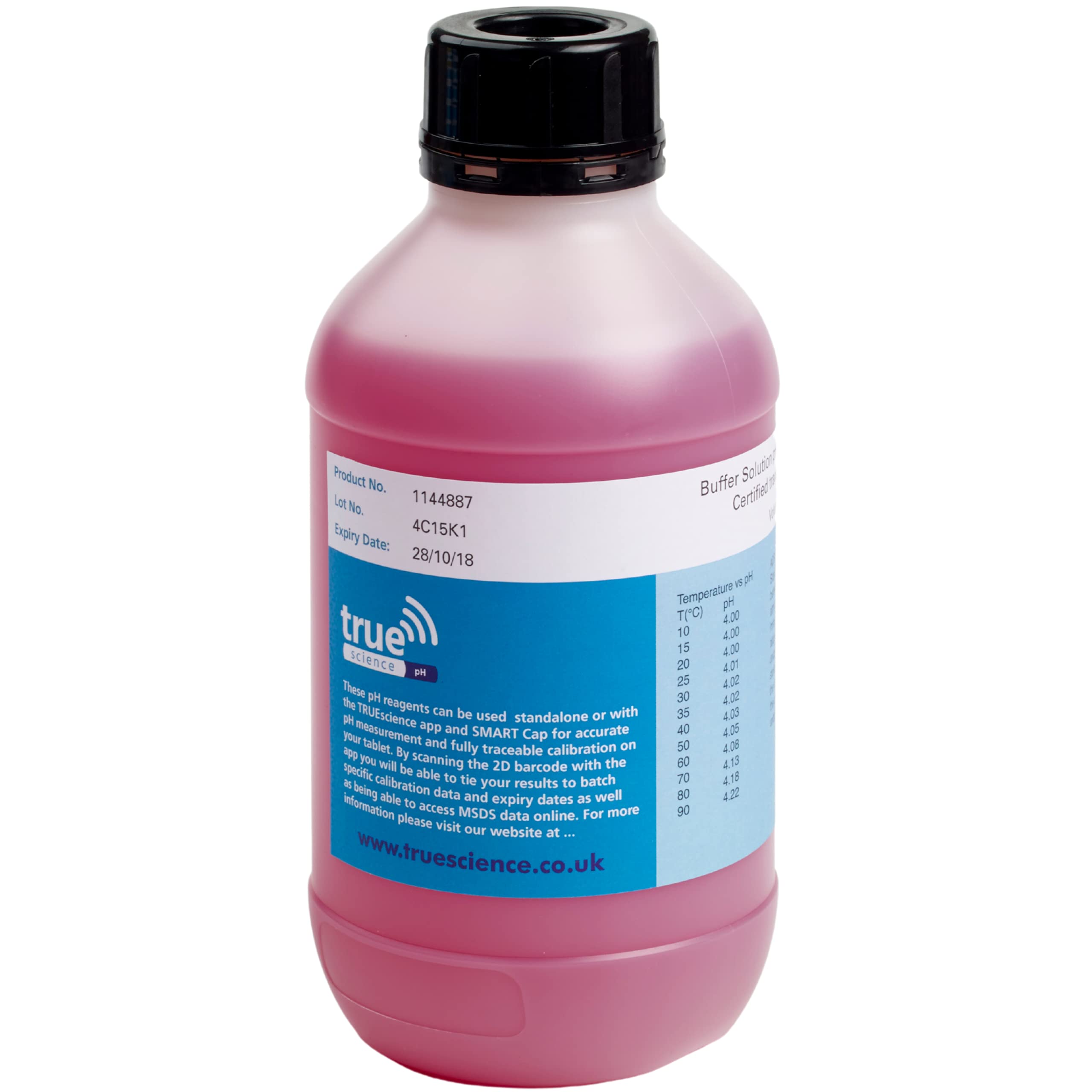 Labsales Presents TRUEscience PH 4 Red Buffer Solution For Calibration of your PH Pen, meter or electrodes, Lab Grade Buffer, 500ml